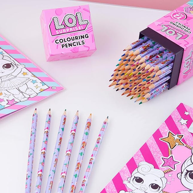 L.O.L. Surprise! Colouring Pencils for Kids 72 Pencils Colouring Box Assorted Colours Art Supplies Children Girls Gifts