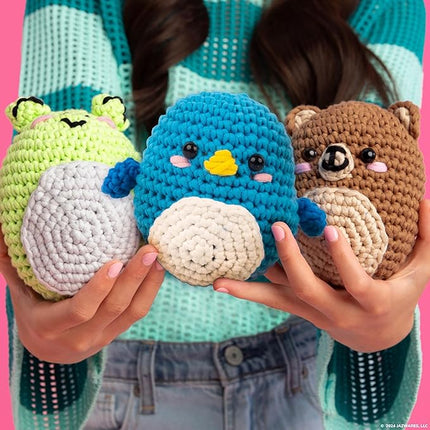 Squishmallows Original Wendy The Frog Crochet Kit, Includes Yarn, Crochet Hook, Starter Hooks, Step-by-Step Tutorials, Exclusive Crochet Kit, DIY Craft, Crochet Kits, Great Teen Gifts