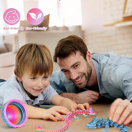 12 Inch 3D Printed Dragon - Mystery Surprise Egg with Flexible Articulated Dragon Inside, Cool Dragons Toys for Boys Kids Age 5-7