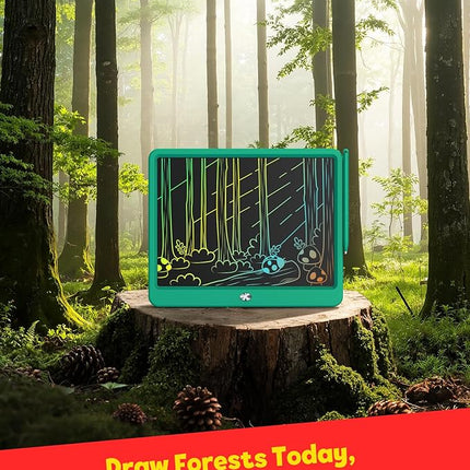 TEKFUN LCD Writing Tablet for Kids Boys Toys, 12 Inch Erasable Doodle Board Colorful Drawing Pad, Board Games Outdoor Travel Toys Gifts for Toddlers Boys Adults (Green)