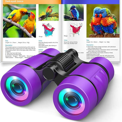 Girls Toys Age 3-7: LET'S GO! Compact Bird Watching Binoculars for Kids Ages 3 4 5 6 7 Year Old Girl Boy Gifts Idea Outside Travel Educational Toy for Kid Preschool Toddler Stocking Stuffers