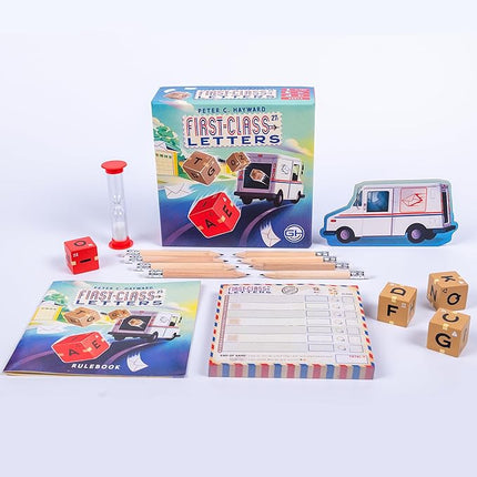 GameHead First-Class Letters, Roll & Write Word Game for Families and Parties, Ages 8+, 1-100 Players, Fast Paced 20 Minute Play Time, Fun and Travel Friendly