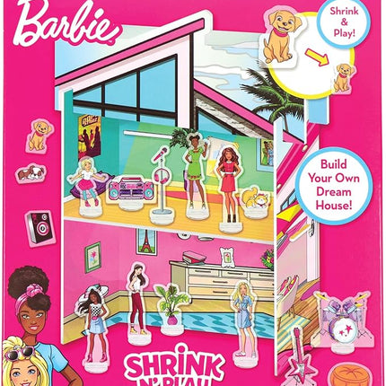 Barbie Dreamhouse Shrinky Dinks Kit – Shrink Art Activity Set with Pre-Cut Sheets, Colored Pencils and Keychains – Creative Craft Toy for Girls Ages 5+