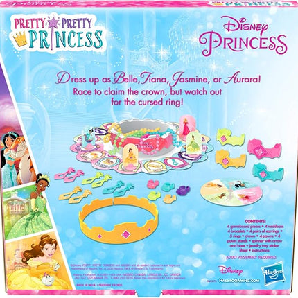 Hasbro Gaming Pretty Pretty Princess: Edition Board Game Featuring Disney Princesses, Jewelry Dress-Up Game for Kids Ages 5 and Up, for 2-4 Players (Amazon Exclusive)