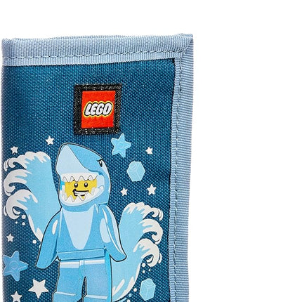 LEGO Trifold Wallet, Kids Unisex Wallet for Boys and Girls, with Clear ID Window, Card and Cash Pockets and Secure Hook and Loop Closure, Shark Guy