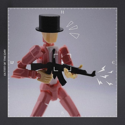 3D Printed 8.13-inch Action Figure Dummy-Mici20, Full Body Mechanical Movable Toy, Multiple Accessories, Desk Decoration (3 HandsType, Bracket, Weapons, Armour) (Pink)