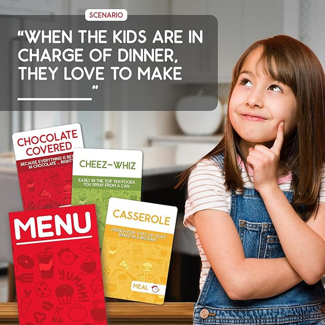 Blue Wasatch Games Plate It Up - A Foodie Party Game | Mix Ingredients and Make Crazy Dishes | Includes Over 350 Foods and Fun Scenarios | Ages 8+ | 3-6 Players | 20 Min to Play