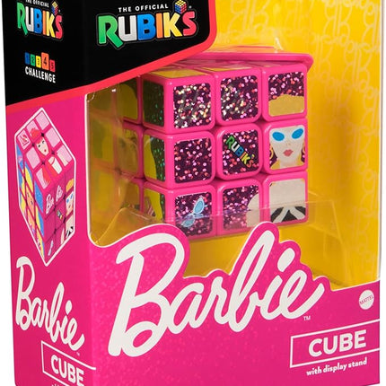 Rubik’s Cube, Barbie Cube, Celebrate Barbie’s 50th Anniversary, Problem-Solving Brain Teaser, Classic Color-Matching Puzzle, Fidget Toy, Sensory Puzzle for Adults, Teens, Kids, for Ages 8 & Up
