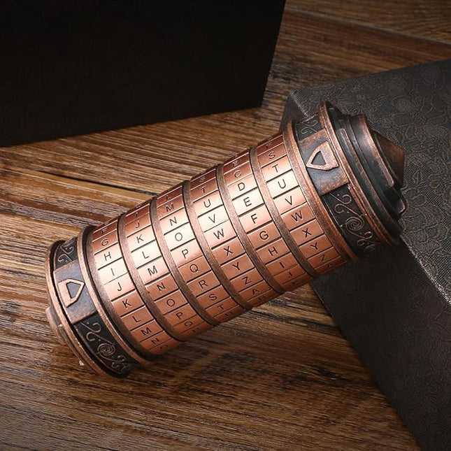 Cryptex Da Vinci Code Money Puzzle Box with Hidden Compartments Valentine's Day Gifts for Girlfriend Gifts for Men (Copper)
