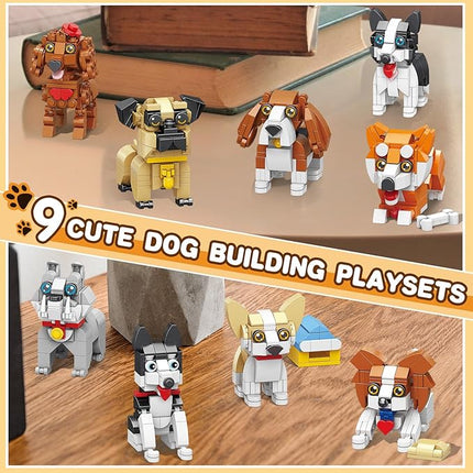 Poodle Mini Dog Building Blocks Set, Micro Bricks Animals Building Toys, Party Favors Pet Toys Gifts for Kids