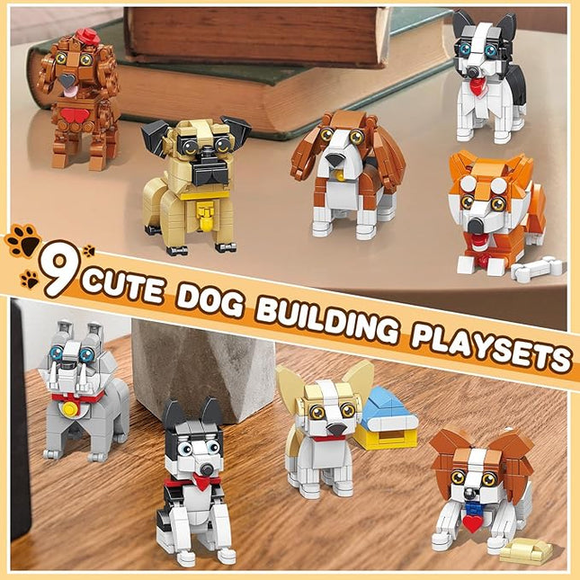 Poodle Mini Dog Building Blocks Set, Micro Bricks Animals Building Toys, Party Favors Pet Toys Gifts for Kids