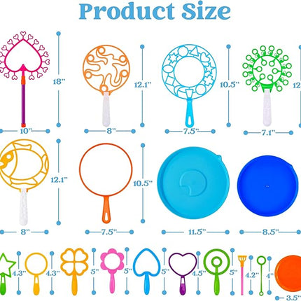 JOYIN Big Bubble Wands Set, 18" Giant Bubble Maker with Tray Bulk for Kids Adults Gifts, Summer Outside Toys, Easter Basket Stuffers, Birthday Party Favors