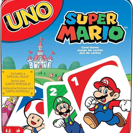 Mattel Games UNO Super Mario Card Game Animated Character Themed Collector Deck 112 Cards with Character Images, Gift for Kids Ages 7 Years Old & Up (Amazon Exclusive)