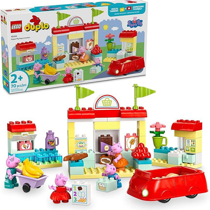 LEGO DUPLO Peppa Pig Supermarket Building Toy - Peppa Pig Toys for Girls & Boys, Ages 2+ Years - Gift for Christmas - Pretend Play Playset for Preschool - Learning & Education - 10434