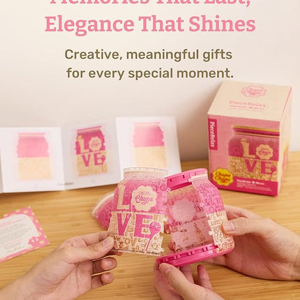 Chupa Chups X PieceRelax 3D Puzzle Jar 96 Plastic Pieces for Adults - Sweet Days - Full of Love Use Includes Divider as Pen and Utensils Holder with Wooden Lid for Kitchen Dining Study [BB1045]