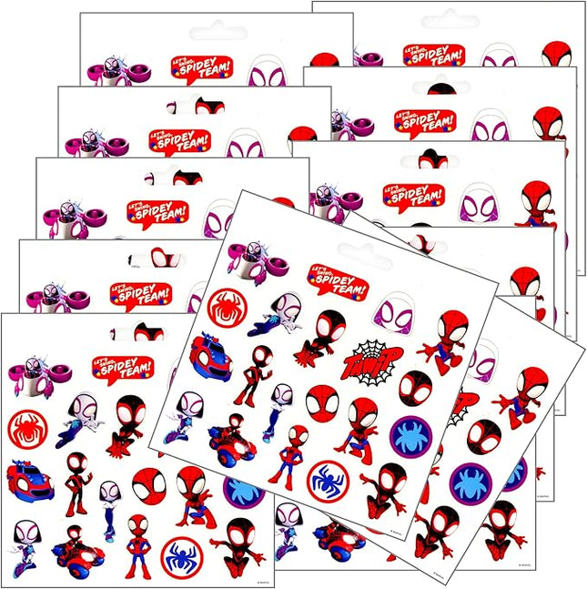 Spidey Stickers Party Favors Set Includes Spidey Party Sticker Sheets, Superhero Postcard Craft