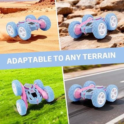 Remote Control Car, RC Cars Toys for Kids Ages 6-12, 2.4GHz RC Stunt Truck with 360° Double-Sided Flips, 4WD Off-Road Racing, Christmas Birthday Gifts for 3 4 5 6 7 5-7 6-8 8-10 Year Old Boys Girls