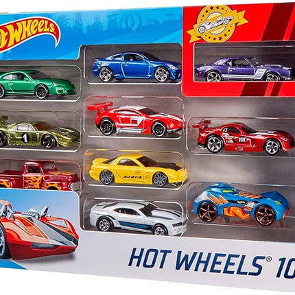 Hot Wheels Set of 10 1:64 Scale Toy Trucks and Cars for Kids and Collectors, Styles May Vary (Amazon Exclusive)
