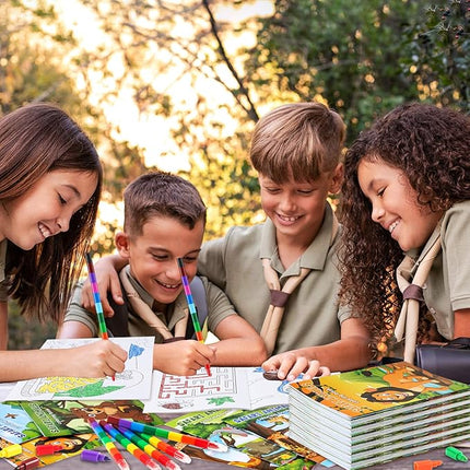 BenLouis 24 Pcs Jungle Safari Mini Coloring Books Kids Zoo Animals Party Favors Small Activity Books Bulk for Kids Wild One Birthday Goodie Bags Stuffers Return Gifts Classroom Travel