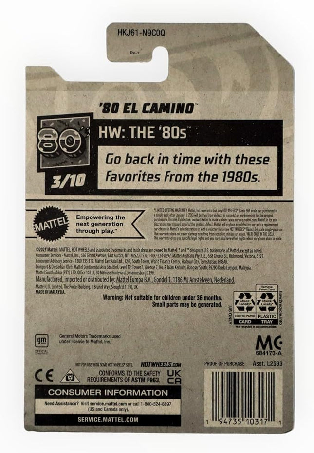 Hot Wheels '80 El Camino, HW The '80s 3/10 [Green] 26/250