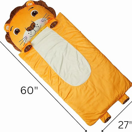 Kid's Nap Buddies Character Preschool Nap Mat, Toddler Sleeping Bag with Pillow for Daycare, Ages 3+