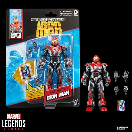 Marvel Legends Series Ultimate Iron Man, Comics-Inspired Collectible 6-Inch Scale Action Figure with Character-Sized Comic Accessory