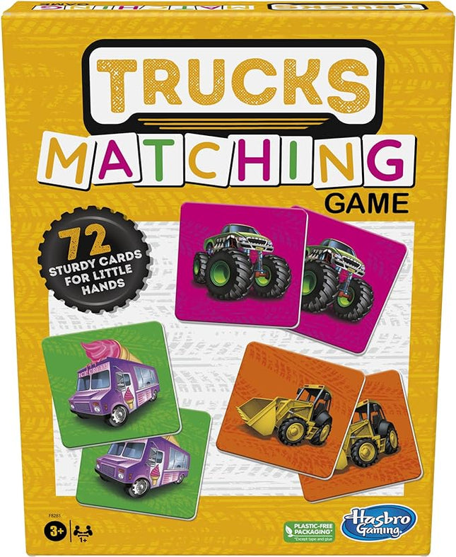 Hasbro Gaming Trucks Matching Game, Fun Preschool Board Game for 1+ Players, Memory Card Games for Kids, Set, Ages 3+ (Amazon Exclusive)