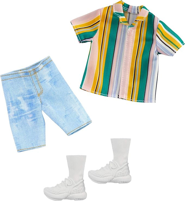 Barbie Clothes: 1 Outfit for Ken Doll Includes Striped Shirt, Denim Shorts and Shoes, Gift for 3 to 8 Year Olds , GHX46