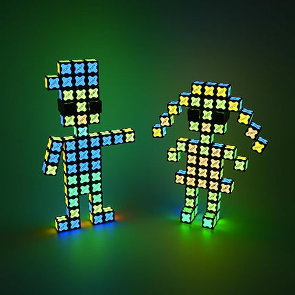 TOSY Magnet Cube 2x2 - 8 Blocks, 2 in 1 Toy: 2x2x2 Puzzle Cube and Customizable Infinity Cube, Glowing, UV Flashlight, Fidget/Sensory/STEM/STEAM Magnet Tiles Birthday Gift for Kids/Teens/Adults