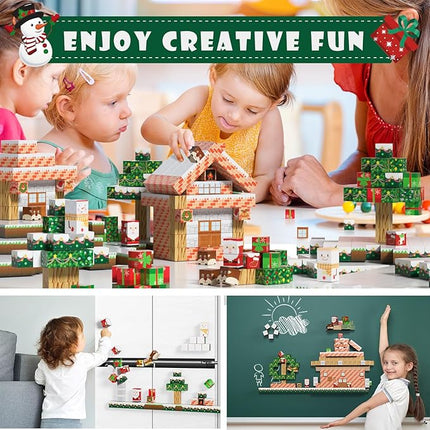 Magnetic Blocks | 100PCS 0.8in Sensory Christmas Magnetic Tiles Building Cubes 2025 Upgraded STEM Game Toys for Toddlers | Christmas Birthday Gifts for Boys & Girls Ages 3-4, 5 6 7 8 9 10 11 12