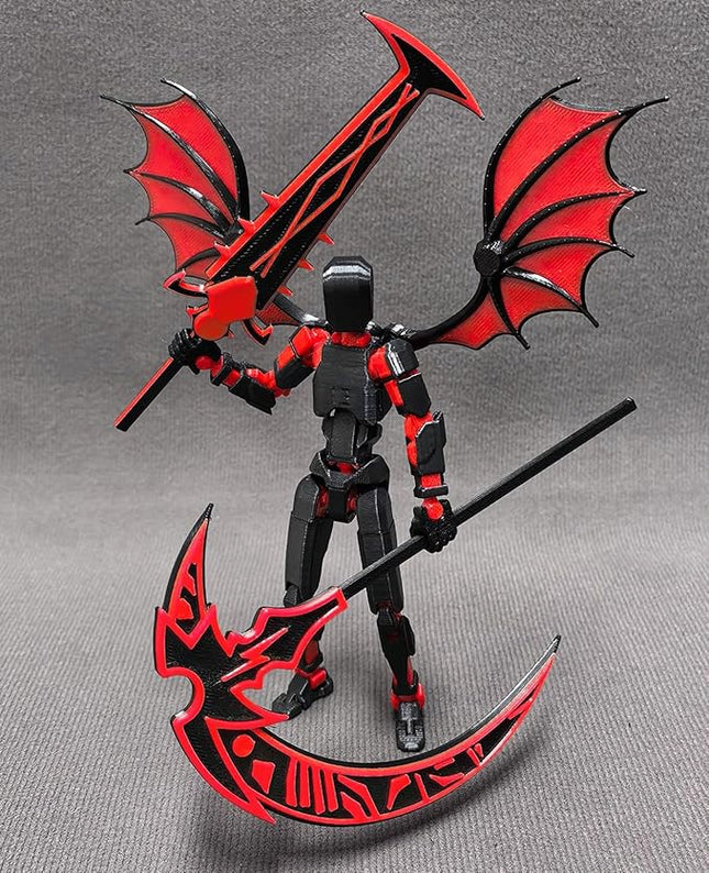 Assembled T13 Robot Action Figure Set, Dummy 13, 3D Printed Lucky 13 Titan, for Collectors Desktop Decorations, Red