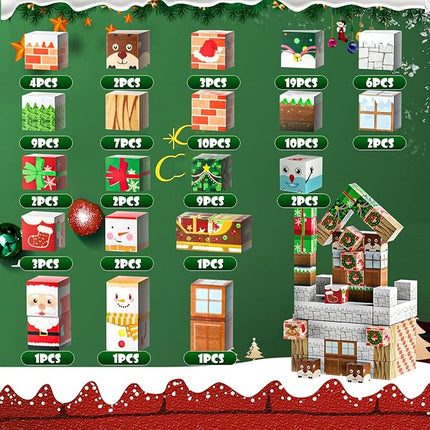 Magnetic Blocks | 100PCS 0.8in Sensory Christmas Magnetic Tiles Building Cubes 2025 Upgraded STEM Game Toys for Toddlers | Christmas Birthday Gifts for Boys & Girls Ages 3-4, 5 6 7 8 9 10 11 12