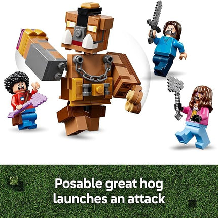 LEGO Minecraft Woodland Mansion Fighting Ring - Building Toy for Kids Age 10+ - Includes Steve, Garrett, & Henry Minecraft Figures, Plus a Chicken Jockey & More - Birthday Gift Idea for Fans - 21272