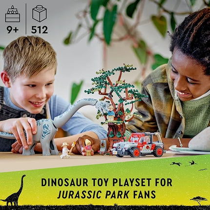 LEGO Jurassic World Brachiosaurus Discovery 76960 Jurassic Park 30th Anniversary Dinosaur Toy; Featuring a Large Dinosaur Figure and Brick Built Jeep Wrangler Car Toy; Fun Gift Idea for Kids Aged 9+