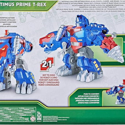Transformers Dinobot Adventures Optimus Prime T-Rex Converting Toy with Lights and Sounds, 9+ Inch Action Figure, Ages 3 and Up (Amazon Exclusive)