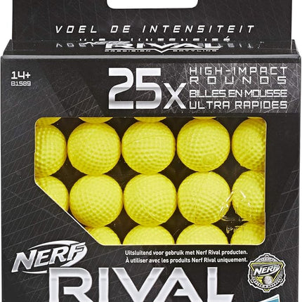 Nerf B1589FR6 Pack of 25 Official Rival Foam Balls, Solid,