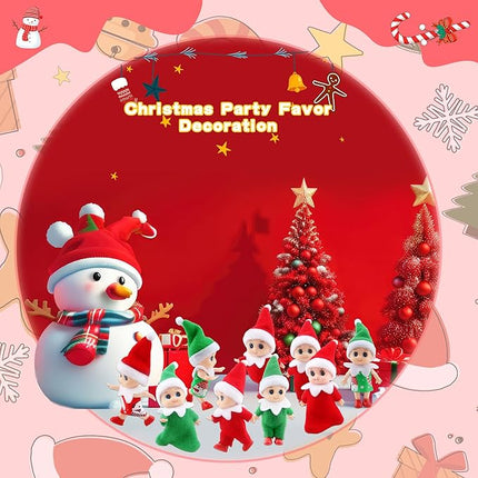 12 Pcs Christmas Baby Dolls Mini Elf Dolls Xmas Twins Dolls Craft Cute Tiny Christmas Elves for Christmas Decoration Stocking Stuffers Kids Toys Party Gift