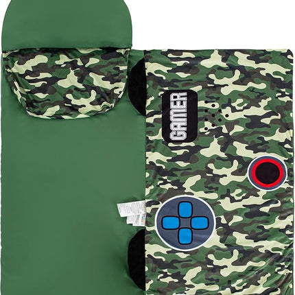 Kid's Nap Buddies Character Preschool Nap Mat, Toddler Sleeping Bag with Pillow for Daycare, Ages 3+