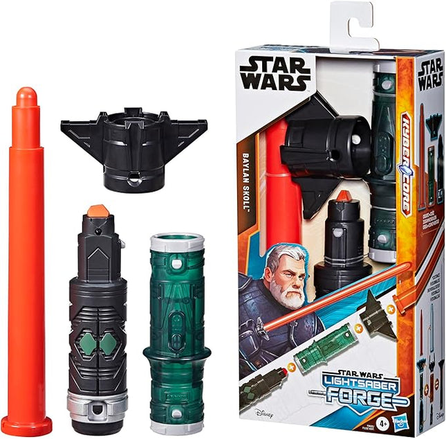 STAR WARS Lightsaber Forge Kyber Core Baylan Skoll, Officially Licensed Orange Customizable Lightsaber, Toys for 4 Year Old Boys and Girls