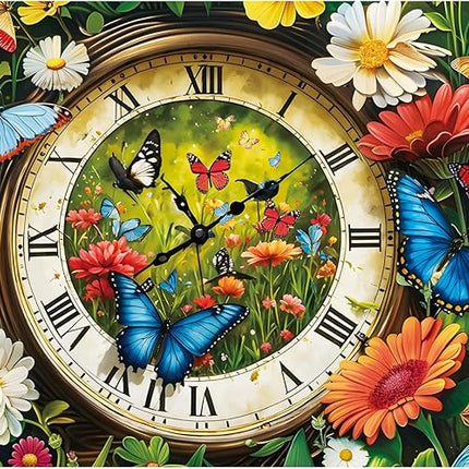 500 Pieces Puzzle for Adults,Fantasy Forest Clock Puzzle,Recycled Cardboard Flowering Time Puzzles 500 Pieces,Challenging Game Home Decor Birthday Party Gift Toy for Adults Kids Seniors 20.5 * 15 in