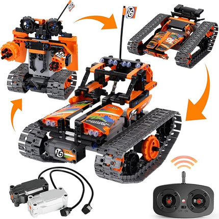 BIRANCO. STEM Remote Control Building Kit 3 in 1 RC Tracked Racer/Tank/Robot Engineering Toys, Science Construction Play Set, Toy Car Christmas for Boys & Girls Age 8-12 (392pcs)
