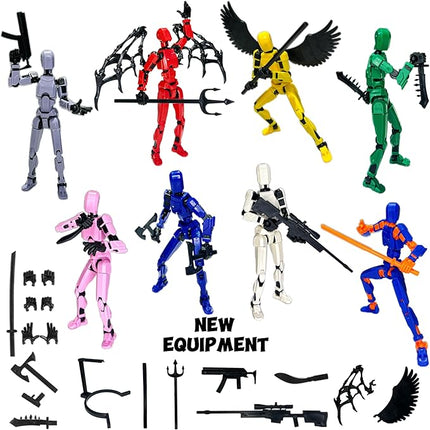 (Assembly Completed) 8 Packs T13 Action Figure Set, Dummy 13 3D Printed Action Figure Toy Gifts for Kids, Robot 13 ActionFigure Full Body Mechanical Doll Christmas Birthday Gift for Boys Girls