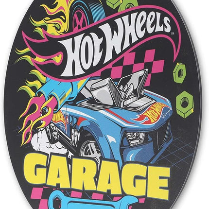 Mattel Hot Wheels Garage Neon Metal Sign - Fun Hot Wheels Wall Decor for Kids' Bedroom or Garage
