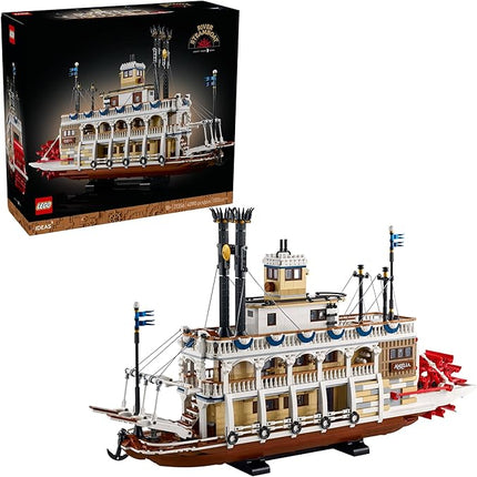 LEGO Ideas River Steamboat Building Set - Room Decor for Men & Women - Boat Model Building Kit for Adults, Ages 18+ - DIY Display for Bedroom or Office - Gift Idea for Birthdays - 21356