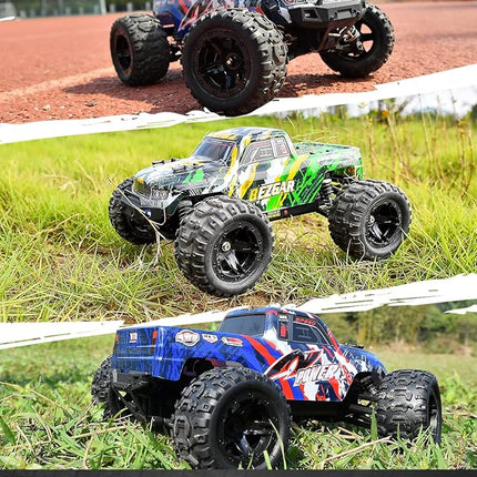 BEZGAR HM161 Hobby Grade 1:16 Scale Remote Control Truck, 4WD High Speed 40+ Kmh All Terrains Electric Toy Off Road RC Vehicle Car Crawler with 2 Rechargeable Batteries for Boys Kids and Adults