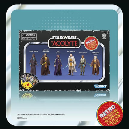 STAR WARS Retro Collection The Acolyte Multipack, 3.75 Inch Collectible Action Figure 6-Pack