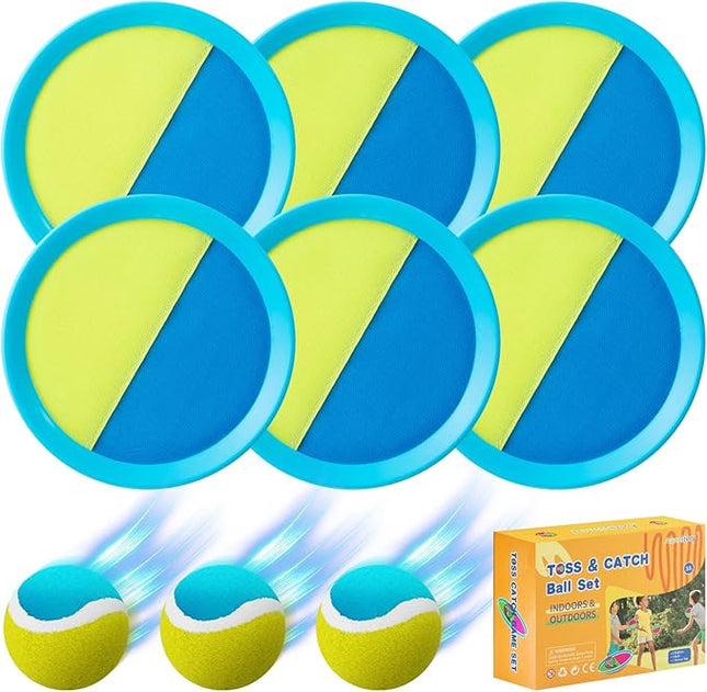 Kids Toys - Outdoor Games, Beach Toys, Toss and Catch Ball Set, Perfect Beach Games Sets Playground Sets for Backyards Easter Gifts for Kids (Light Blue)