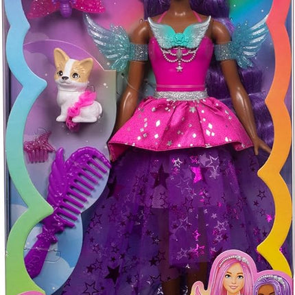 Barbie Doll with 2 Fantasy Pets & Dress, “Brooklyn” Doll from a Touch of Magic, 7-inch Long Hair