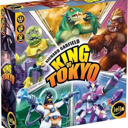 IELLO: King of Tokyo, New Edition, Strategy Board Game, Space Penguin Included in the Box, For 2 to 6 Players, 30 Minute Play Time, For Ages 8 and Up