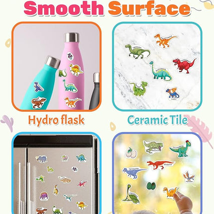 Benresive Reusable Sticker Book for Toddlers 2-4 Years, Fun Travel Stickers for Kids, Waterproof Sticker Books for Toddlers 1-3, Crafts Activities for Todddlers 1-3 2-4 3-5 - Dinosaurs